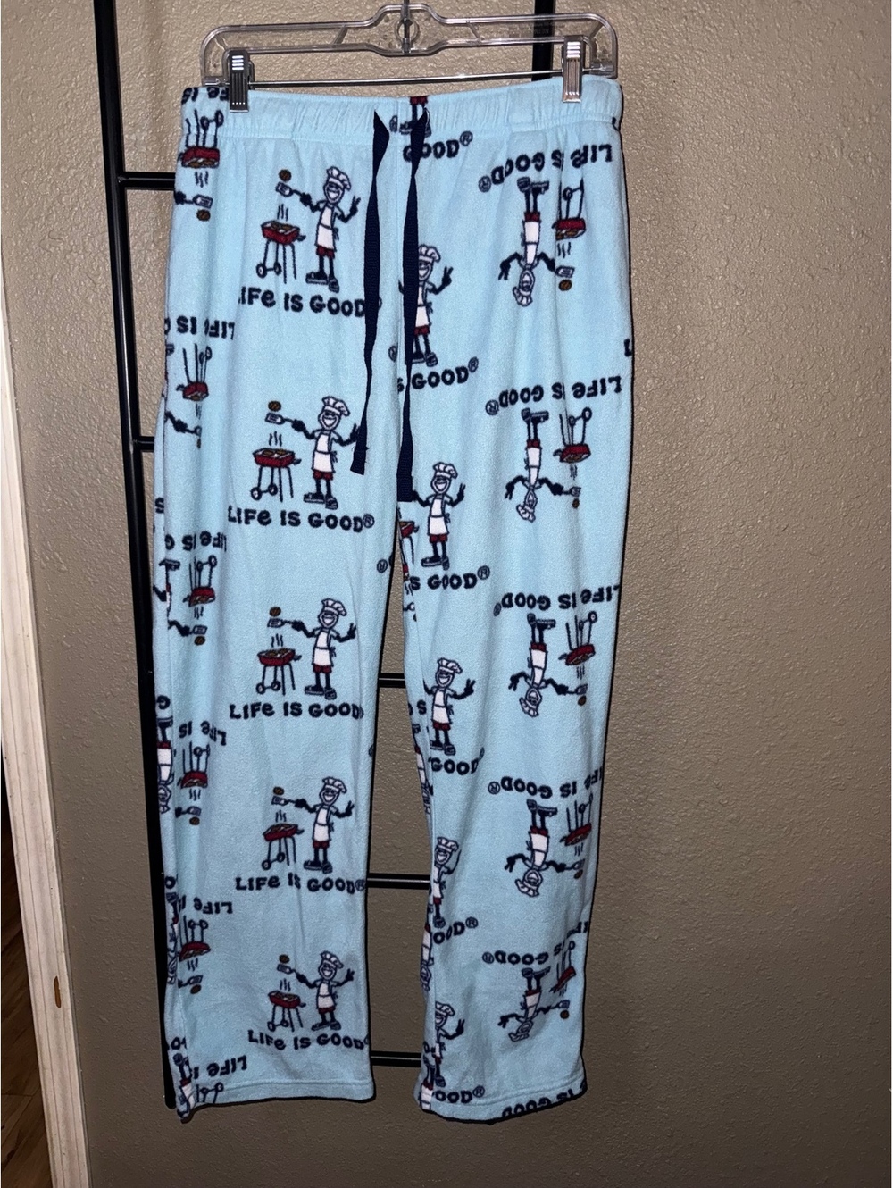 Life is Good Light Blue Fleece Sleepwear Pants Medium